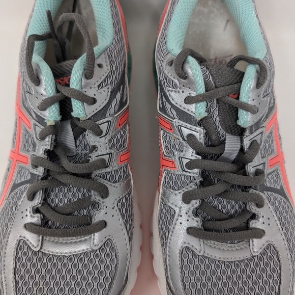 Women's athletic sneakers, size 8 from Asics. Silver, coral and teal - Picture 7 of 9
